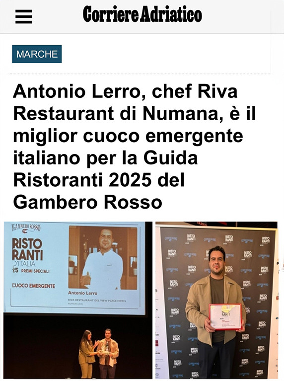 Antonio Lerro &egrave; il miglior cuoco emergente italiano  